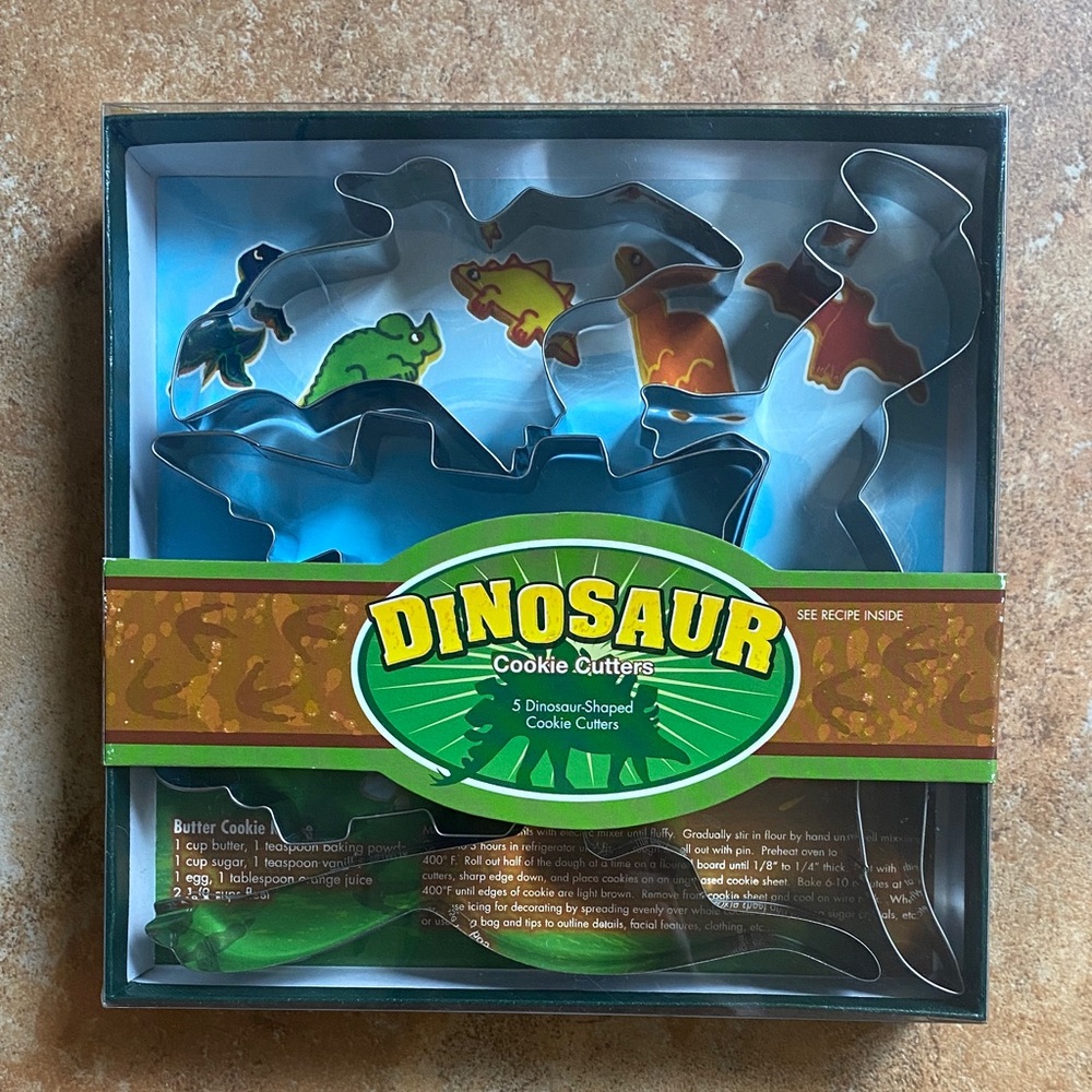 Dinosaur Cookie Cutters Set - Colorful Baking Fun